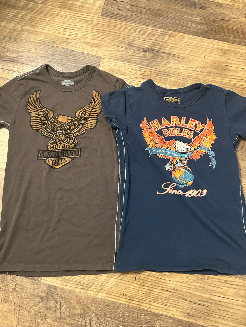 Two Trunk Ltd Harley-Davidson Navy & Brown Eagle Graphic Tees